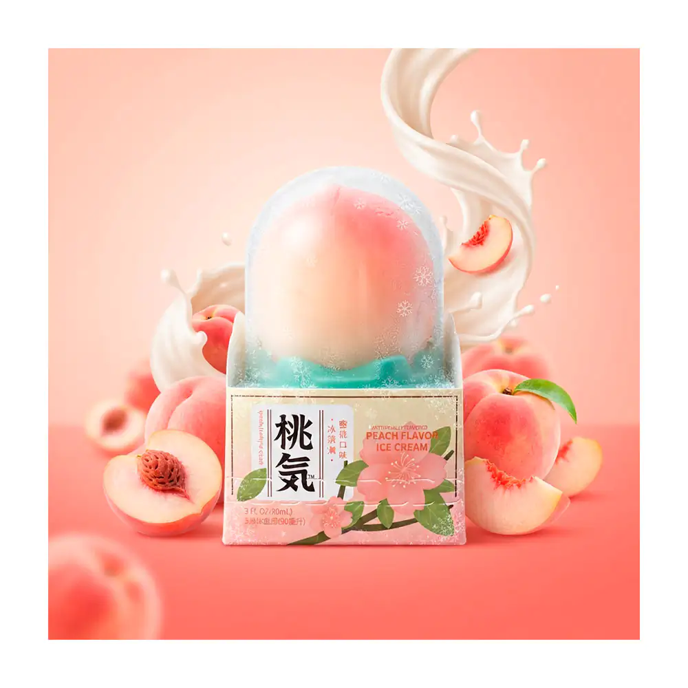 1pza helado cremoso coreano sabor durazno con forma de durazno, 90ml / 420065