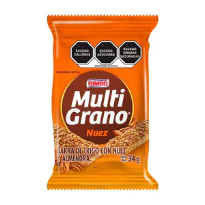 Barra multigrano bimbo con harina de trigo integral con nuez y almend…