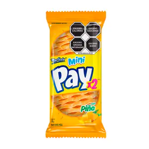 Paquete con 2pzas de pay marinela rellenos de mermelada sabor piña, 1…