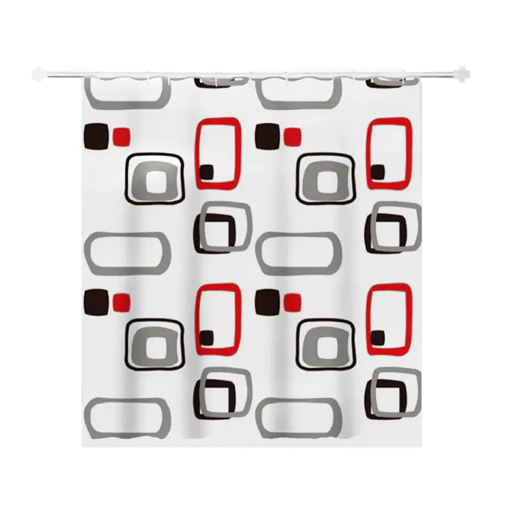 Cortina para baño de plástico resistente 180x180cm con 12 aros y dise…
