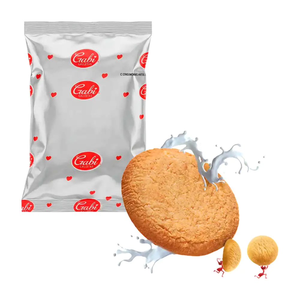 Paquete con galletas polvorón gabi surtido rico sabor nuez, vainilla y chocolate, 200g