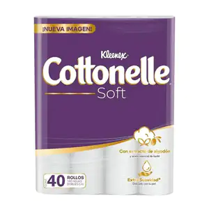 Paquete con 40 rollos de papel kleenex cottonelle con 180 hojas cada …