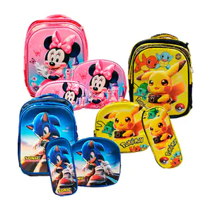 Mochila infantil 3d de 3 compartimentos, lonchera, lapicera + con luz…