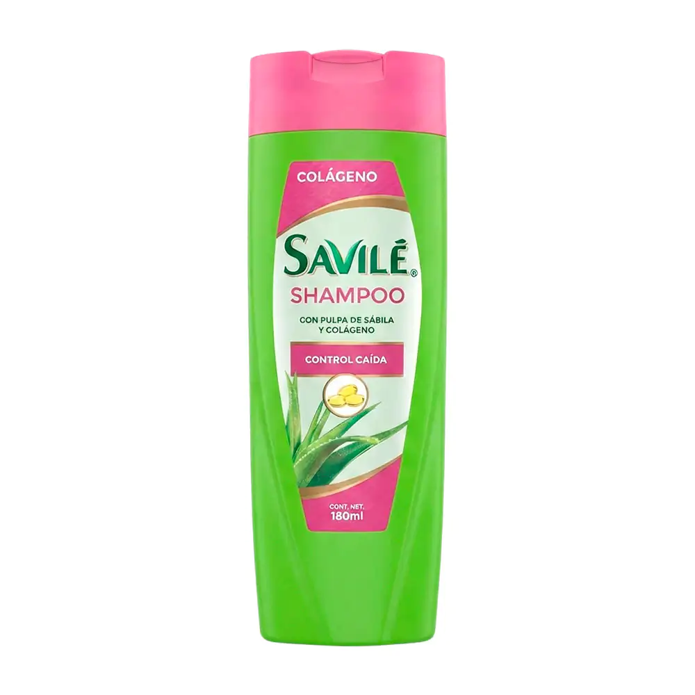Shampoo savilé con pulpa de sábila y biotina colágeno control caída, 180ml 