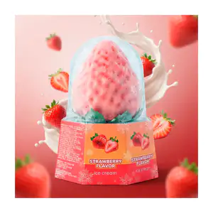 1pza helado cremoso coreano sabor y forma de fresa, 90ml / 513028