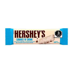 1pza barra de chocolate blanco hershey´s de 20g, sabor a crema con ga…