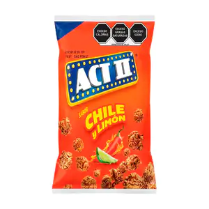 1pza Bolsa de palomitas ACT ll sabor chile y limón, 50g / 559415