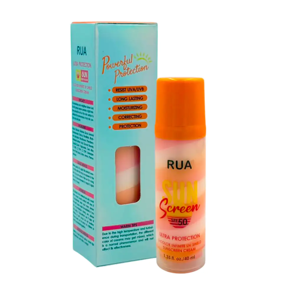 Protector solar en crema rua de 40ml, tricolor con ultra protección, …