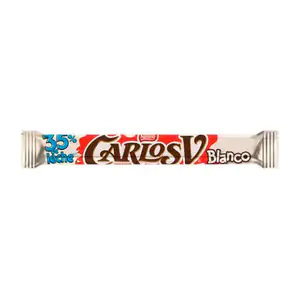 1pza Chocolate blanco carlos v stick de 8g