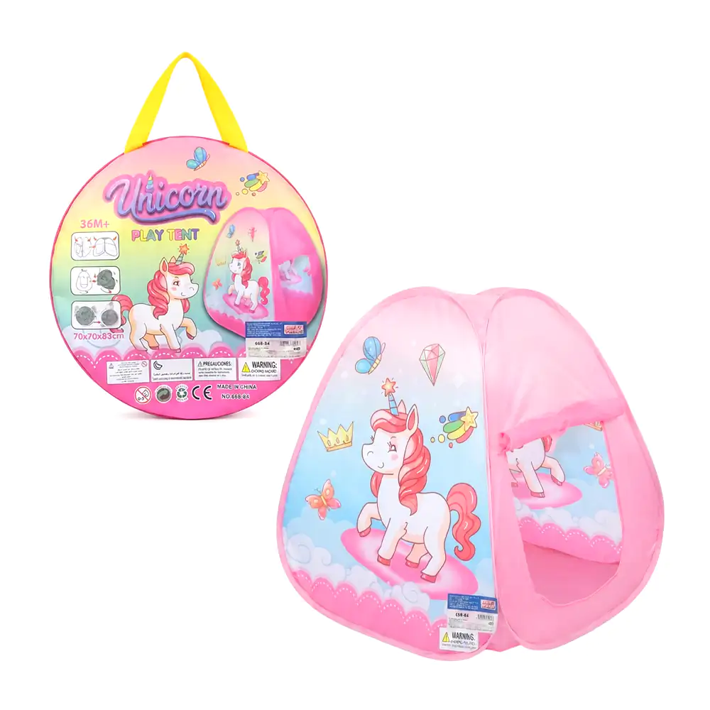 Tienda de campaña infantil con estampado de unicornio, 70x70x83cm / p…