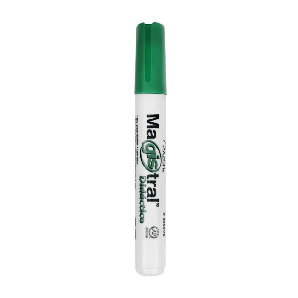 1pza marcador magistral en color verde de punta gruesa para pizarrón …