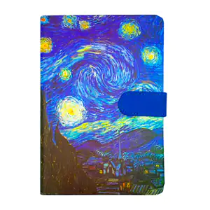 Cuaderno - libreta cosida con 100 hojas de raya y estampado de pintur…