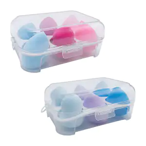 Estuche de plástico transparente con 6 esponjas para maquillaje en di…