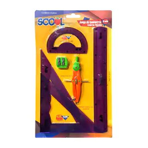 Juego de geometría flexible scool de 5 piezas traslucidas + sacapunta…