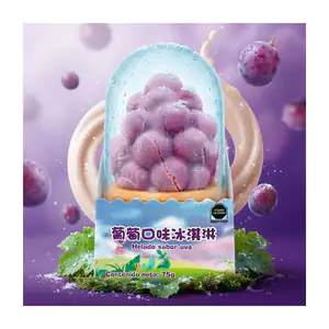 1pza helado cremoso coreano sabor y forma de uva, 90ml / 853681