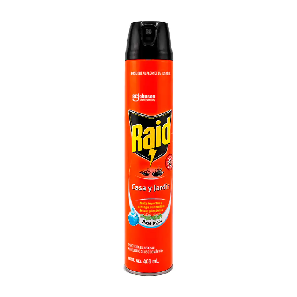 1pza raid casa y jardín a base de agua, 400ml / 925956