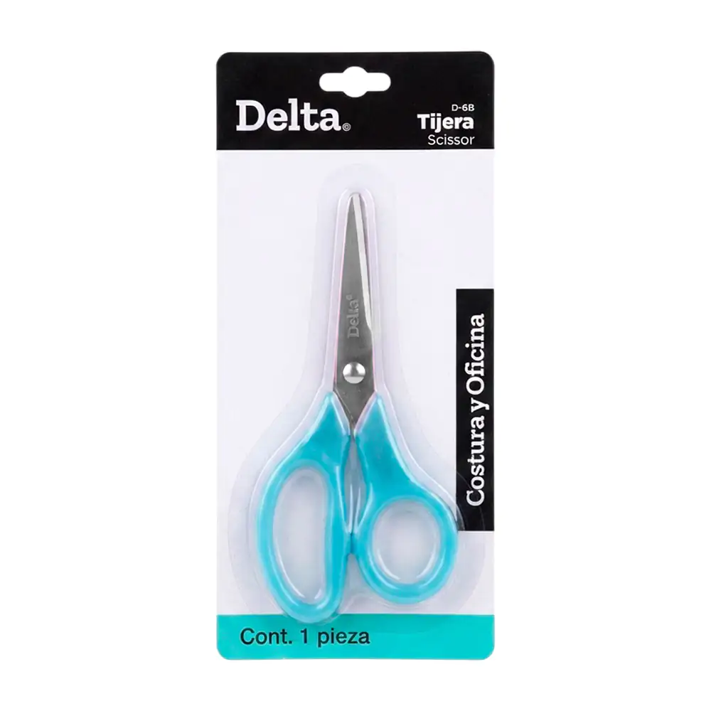 Blíster con tijera delta de 6 pulgadas para costura y oficina, variedad de colores 