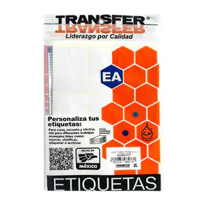 Paquete con 108 etiquetas blancas adhesivas transfer rectangulares de…