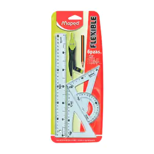 Juego de geometría maped de 6 piezas con regla de 30cm, escuadras, tr…