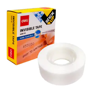 Rollo de cinta adhesiva invisible deli de 18mmx33m para hace anotacio…