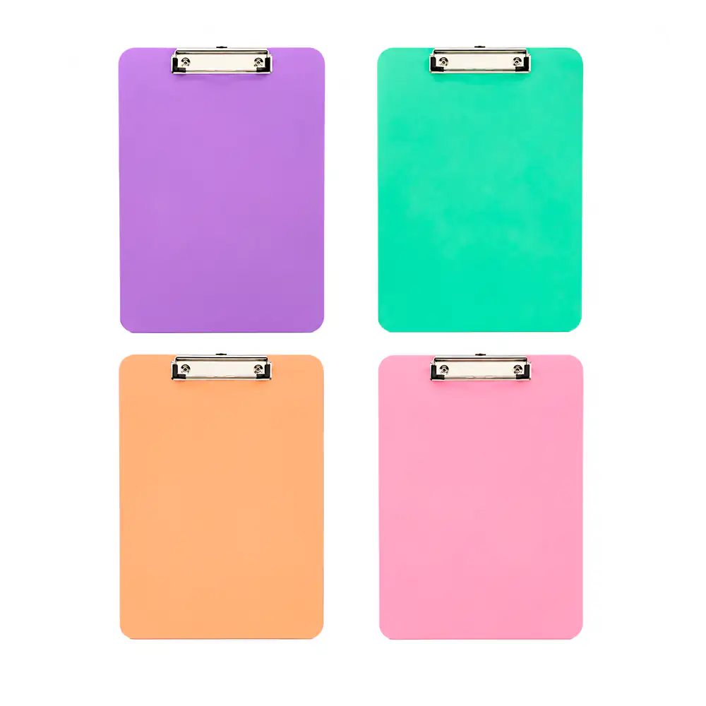 Tabla portadocumentos de plástico color pastel con broche tipo clip, …