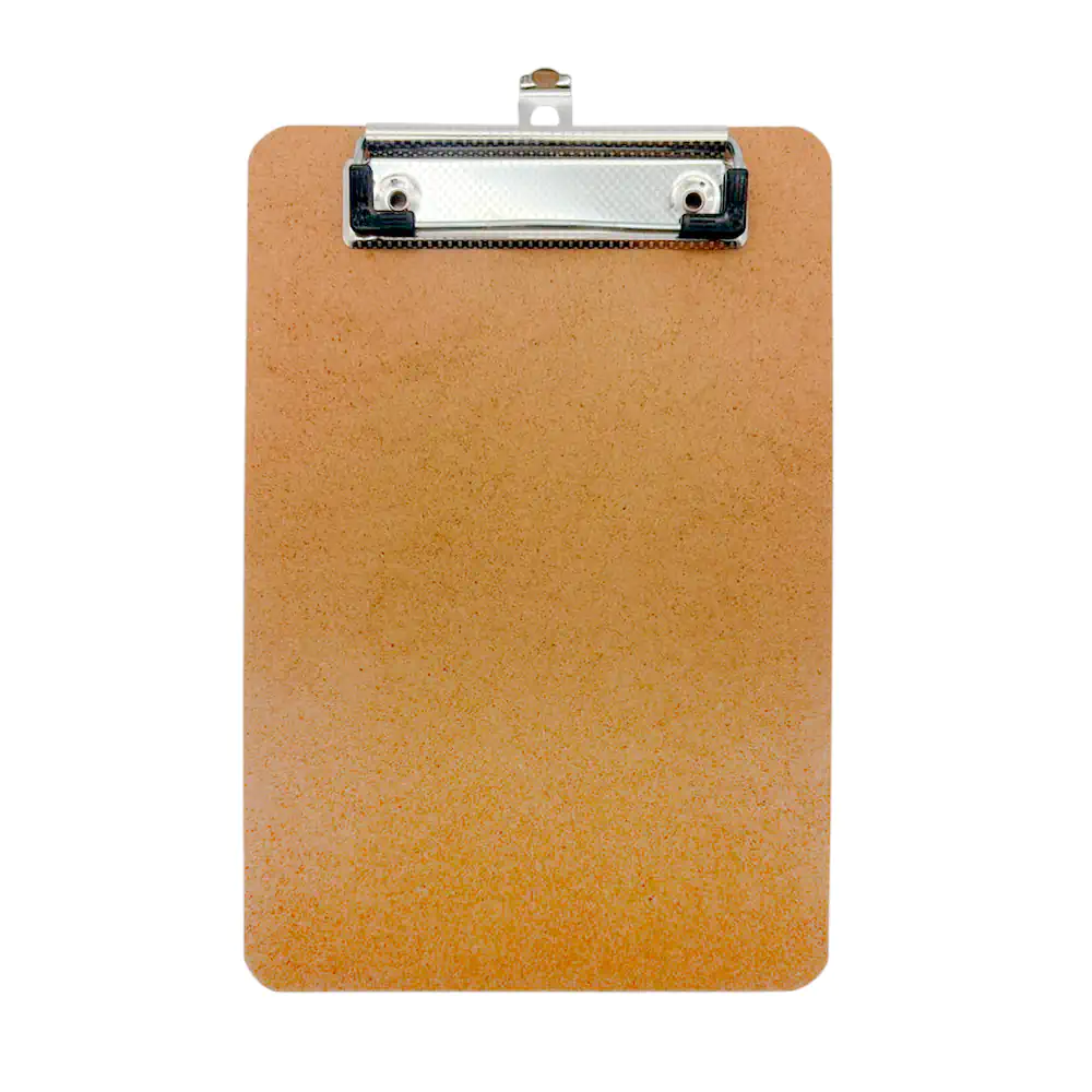 Mini tabla porta documentos de 21.5x14.5cm, con broche metálico