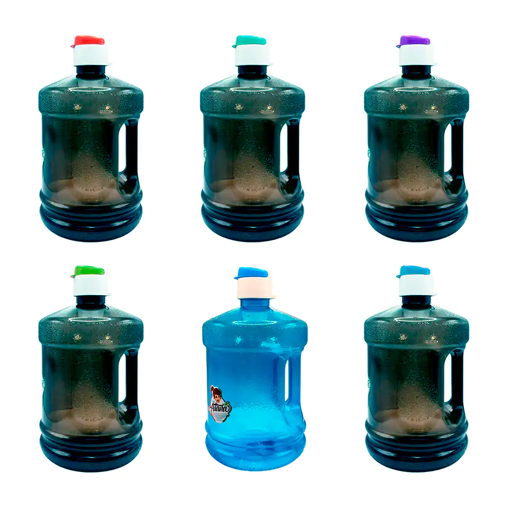 Botella aitana de plástico translúcido con forma de garrafón de 2lt, …