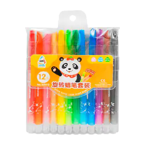 Paquete con 12 crayones giratorios tipo retráctiles, variedad de colo…