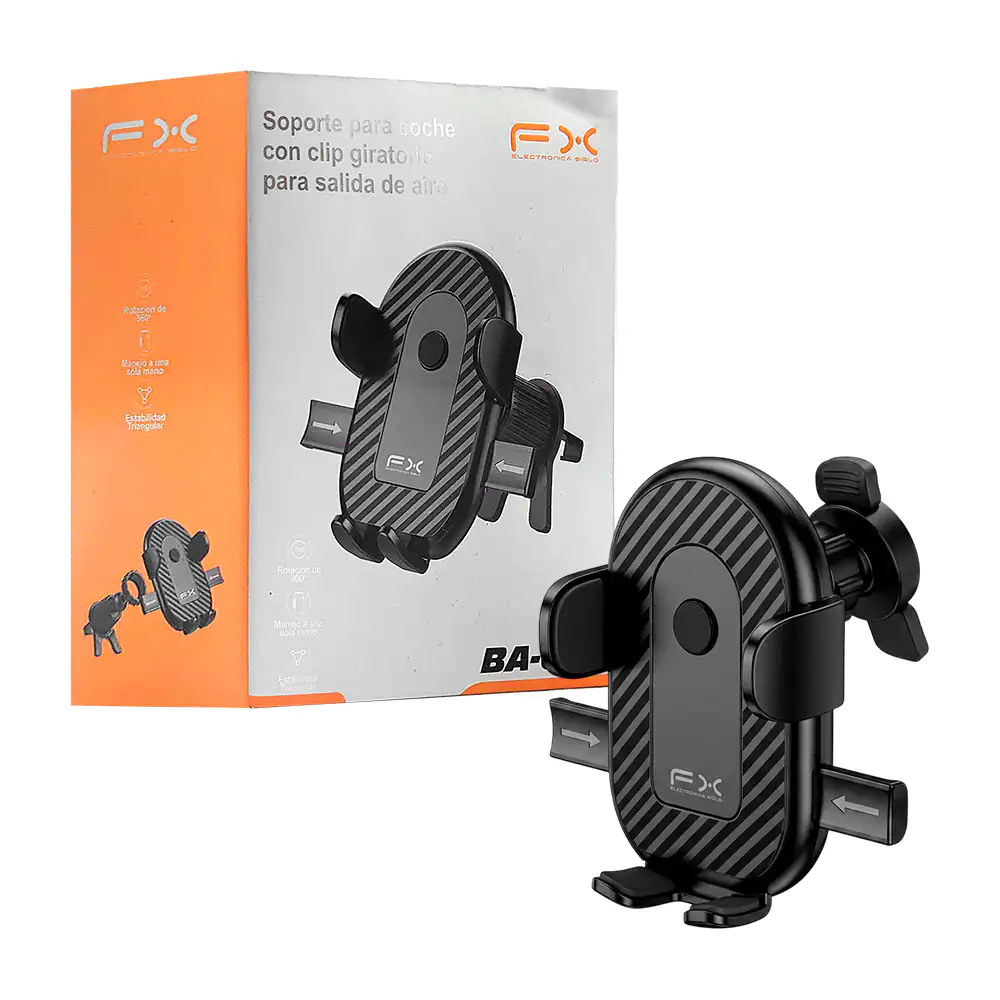 Soporte universal de celular para rejilla del carro con clip giratorio