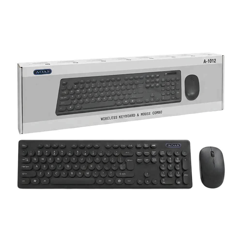 Combo aoas mouse y teclado inalámbricos, teclas redondas, silenciosas…