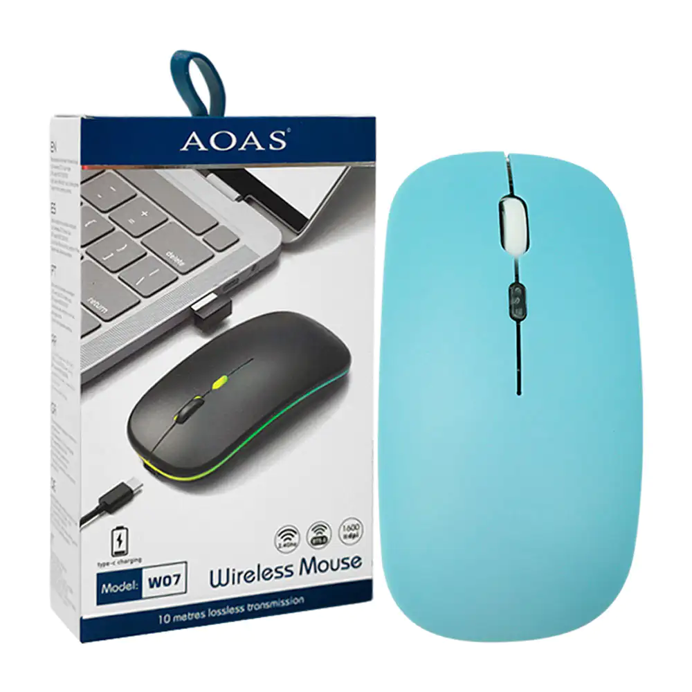 Mouse aoas inalámbrico de largo alcance con receptor usb + luz rgb, v…
