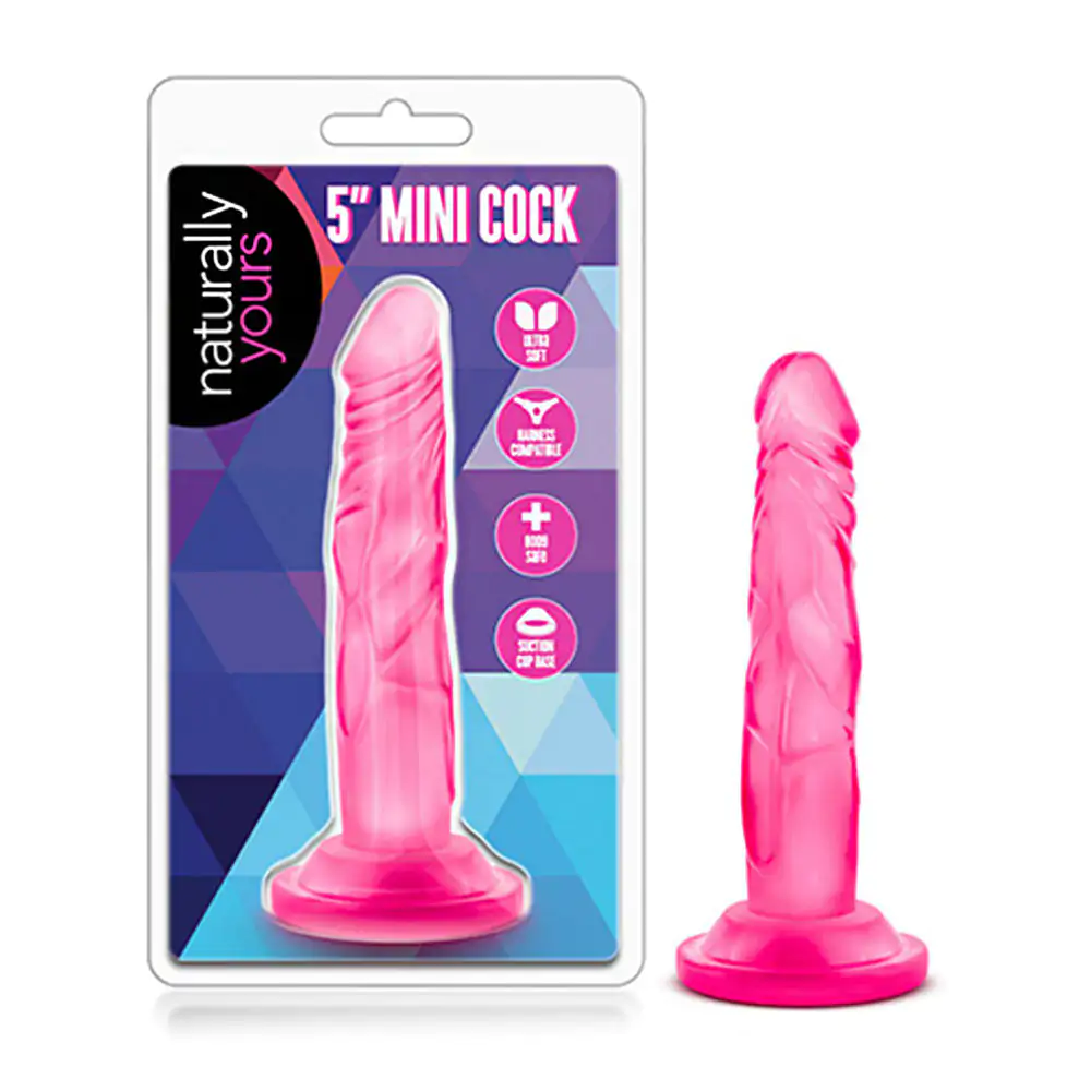 Blíster con dildo consolador delgado de silicona suave con textura, diseño transparente 13cm, variedad
