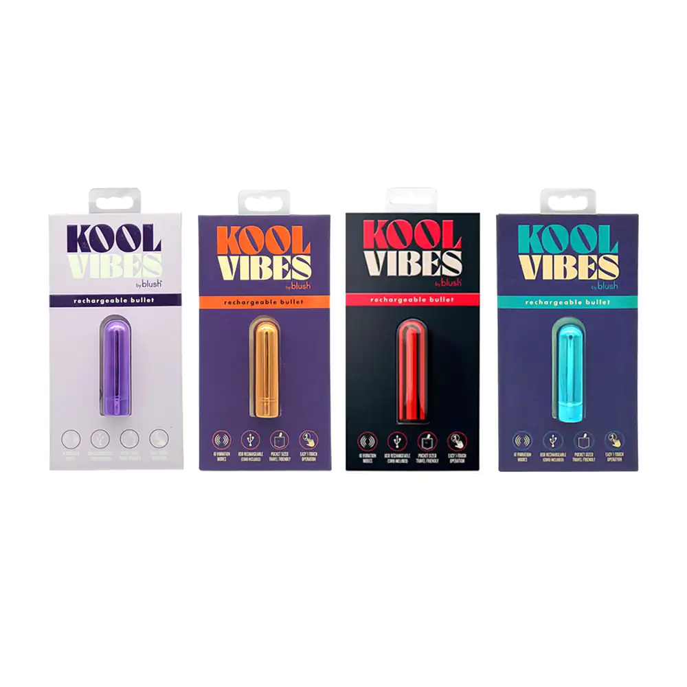 Consolador kool vibes compacto en forma de bala, 10 velocidades, variedad de colores