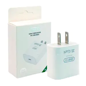 Cubo cargador byz 35w carga rápida entrada usb-c y diseño duradero
