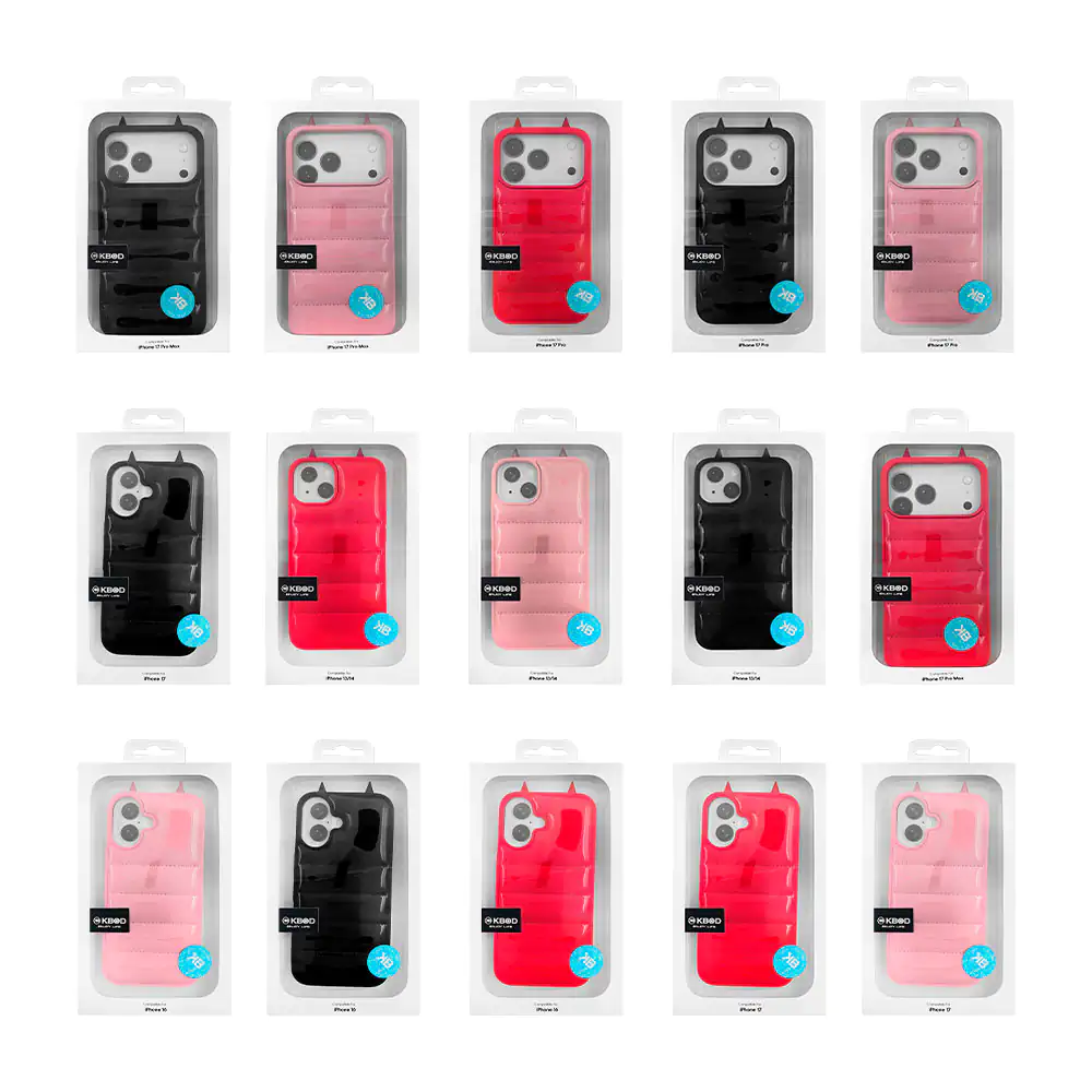 Funda protectora para celular de silicona con efecto acolchado y deco…