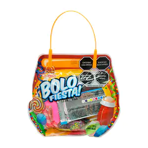 1pza Bolo fiesta con asa de plástico y variedad de dulces, galletas y…