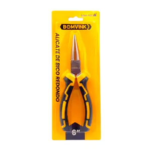 Pinza de punta redonda bomvink con mango de plástico ergonómico, 16cm