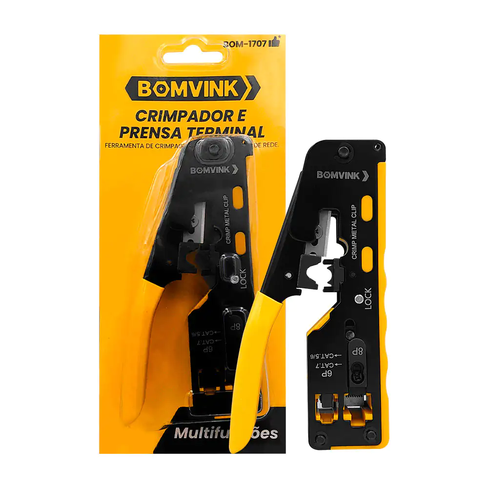 Pinza ponchadora crimpadora bomvink para conectores de red y telefoni…