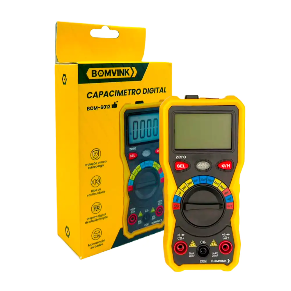 Capacímetro digital bomvink para medir de capacitancia y capacitores