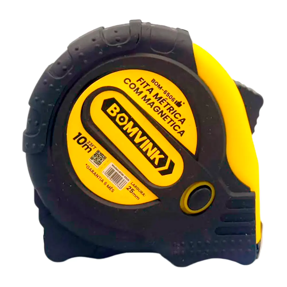 1pza Flexómetro - cinta métrica bomvink de 10mx25mm con punta imantada