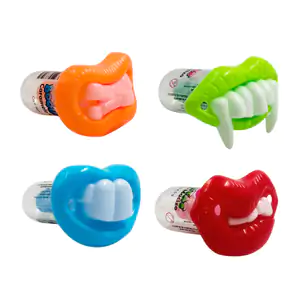 1pza Dulce macizo tipo chupon en forma de boca con dientes, 4.5g, var…