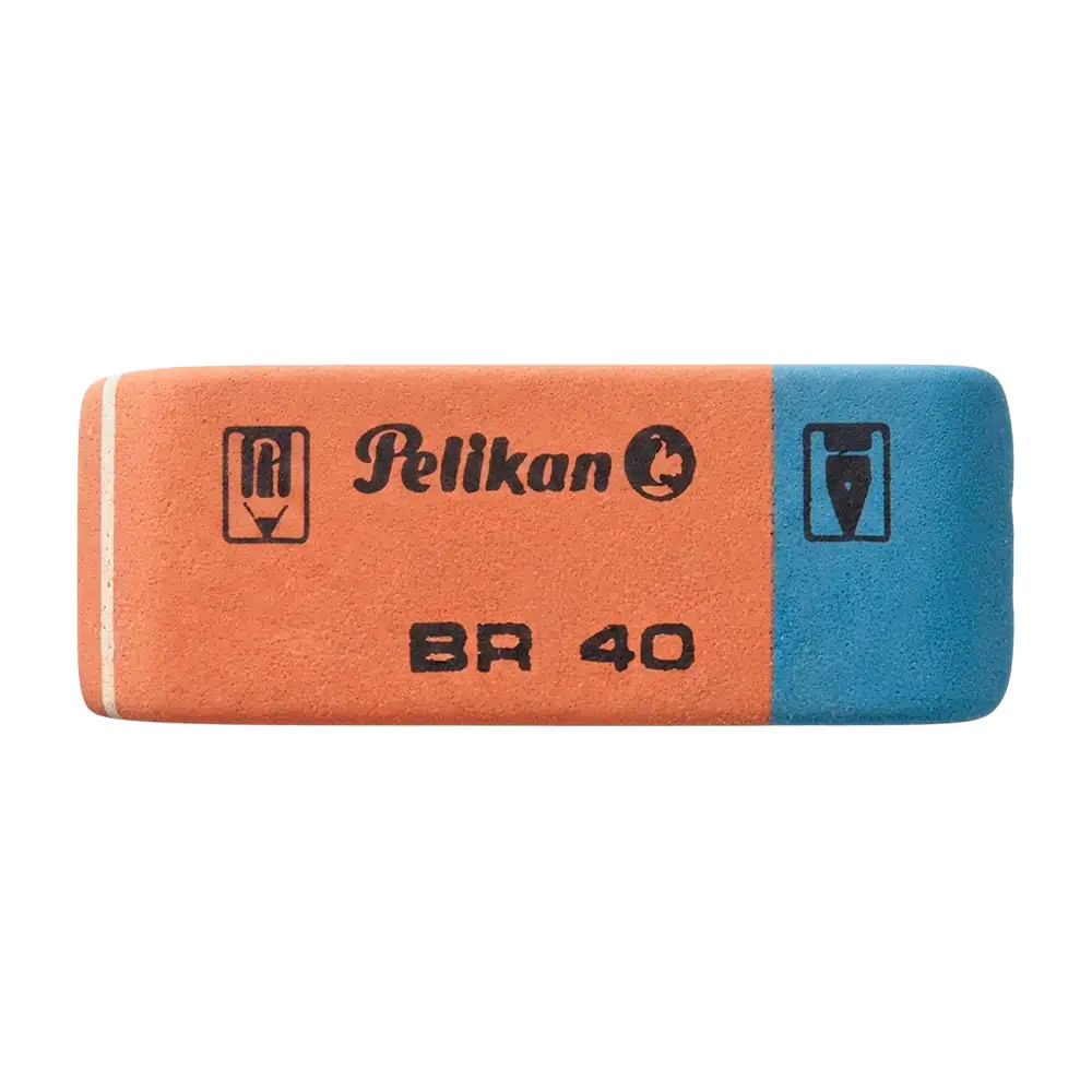 1pza Borrador de goma pelikan bicolor para grafito y tinta 