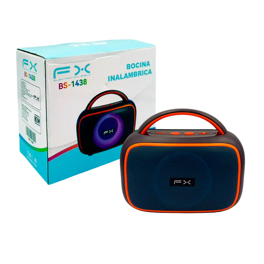 Bocina inalámbrica FX mediana, portátil con asa y luz RGB / bs-1438