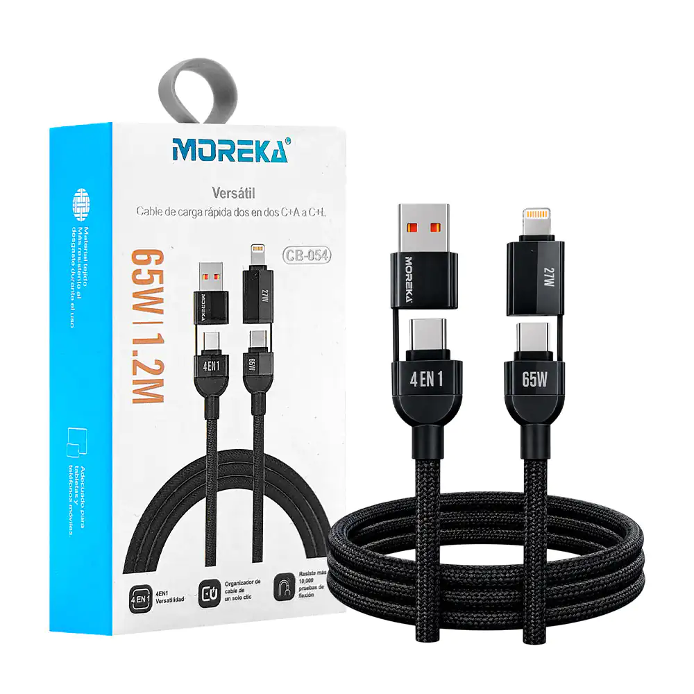 Cable de carga rápida de 1.2 metros tejido, 4 en 1 con entradas usb, …