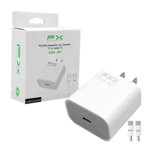 Cubo cargador FX de 20w con puerto usb-c y cable usb-c a usb-c, 1m / …