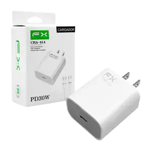 Cubo cargador FX de 30w con puerto usb-c y cable usb-c a usb-c / cha-…