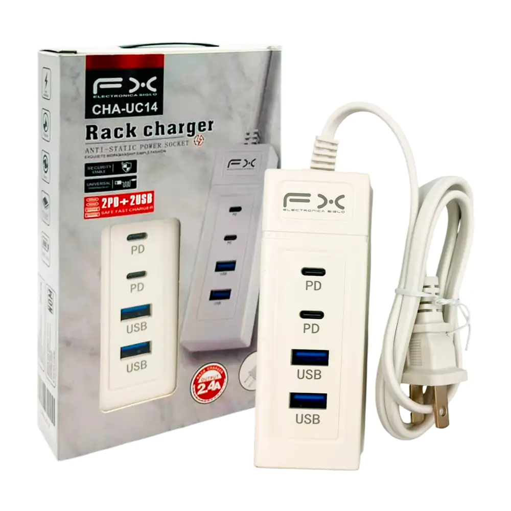 Hub FX multifuncional con 2 puertos USB y 2 tipo C, conexión bifásica…