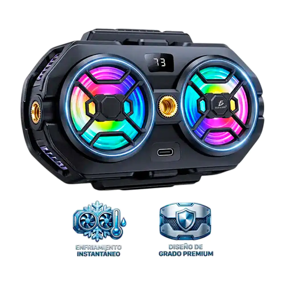 Enfriador para celular, doble ventilador con iluminación rgb de 3 vel…