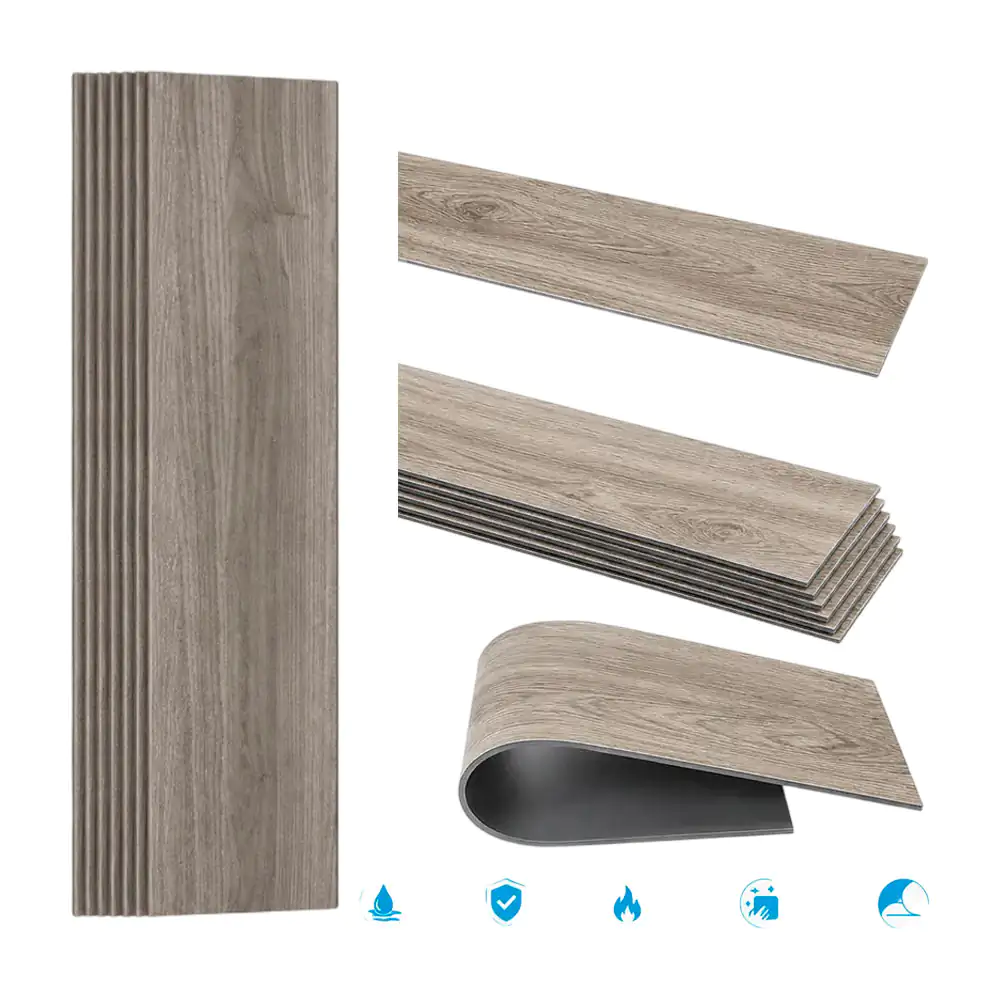 Paquete con 36 tiras de piso vinílico auto adhesivo de 15.24x91.44cm …