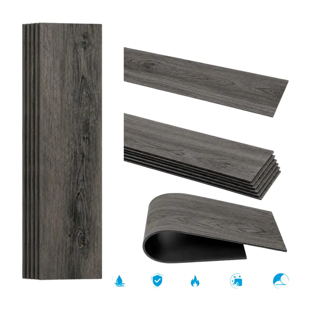 Paquete con 36 tiras de piso vinílico auto adhesivo de 15.24x91.44cm …